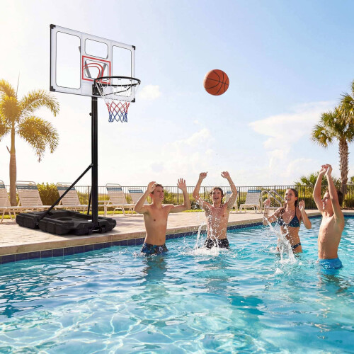 Adjustable Portable Basketball Hoop with Fillable Base 1