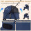 Pet Stroller for Small Dogs, Foldable with Canopy, Navy 7