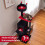 Gothic Cat Tree 144cm with Scratching Posts, Black & Red 2