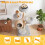 5-Tier Gray Wooden Cat Tree with Plush Perches & Jute Posts 5