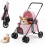 Pet Stroller for Small Dogs, Foldable with Canopy - Pink 2