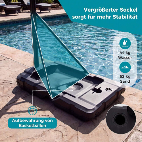 Adjustable Portable Basketball Hoop with Fillable Base 2