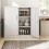 White Metal Filing Cabinet, Lockable, Adjustable Shelves 6