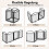 Foldable Dog Barrier Gate with 4 Panels & Door, Black 2