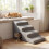 4-Step Grey Pet Stairs, 43 cm High, Washable Cover 4
