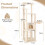 Tall Modern Cat Tree with Condo, Perch & Sisal Posts - Beige 3