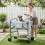 Foldable Dog Bath Cart with Adjustable Height & Wheels 8
