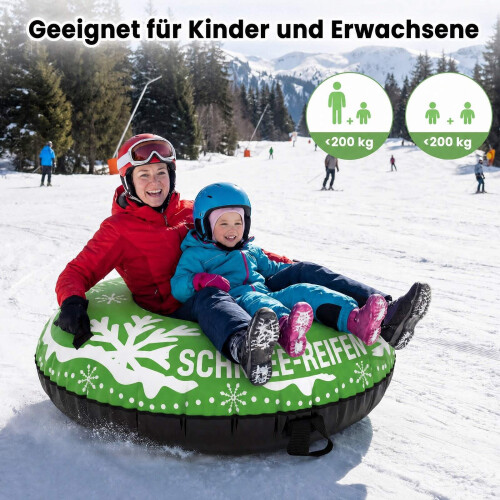 42" Heavy-Duty Inflatable Snow Tube with Tow Strap