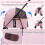 Pet Stroller for Small Dogs, Foldable with Canopy - Pink 3