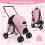 Pet Stroller for Small Dogs, Foldable with Canopy - Pink 6