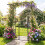 Garden Arbor with Gate, Planter Boxes & Trellis - Black Metal 3