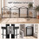 Foldable Dog Barrier Gate with 4 Panels & Door, Black 3
