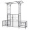 Garden Arbor with Gate, Planter Boxes & Trellis - Black Metal 8