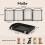 Foldable Dog Barrier Gate with 4 Panels & Door, Black 4