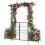 Garden Arbor with Gate, Planter Boxes & Trellis - Black Metal 5