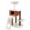 Brown Cat Tree Tower with Scratching Post & Groomer Brush 2