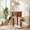 Brown Cat Tree Tower with Scratching Post & Groomer Brush 3