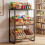 3-Tier Metal Drink Crate Rack with Shelf and Hooks 6