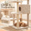 170cm Beige Cat Tree with Scratching Post & Cave 4