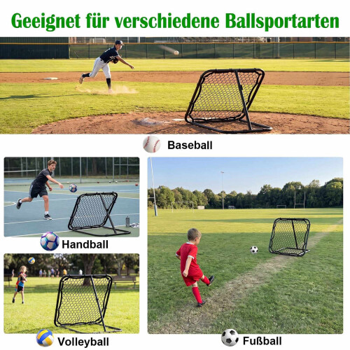 Football Rebounder with Adjustable Angles and Ground Stakes 2