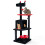 Gothic Cat Tree 144cm with Scratching Posts, Black & Red 5