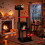 Gothic Cat Tree 144cm with Scratching Posts, Black & Red 7