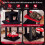 Gothic Cat Tree 144cm with Scratching Posts, Black & Red 8