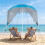 Beach Shelter Umbrella UPF 50+ with Side Panels, Turquoise 4