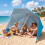 Beach Shelter Umbrella UPF 50+ with Side Panels, Turquoise 8