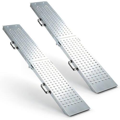 Folding Loading Ramps, 400 KG Capacity, 2-Pack, Silver 2