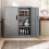 Lockable Metal Filing Cabinet, Grey, 2 Adjustable Shelves 6
