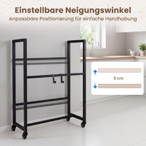 2-Tier Rolling Drink Crate Rack with Wheels, Black 2