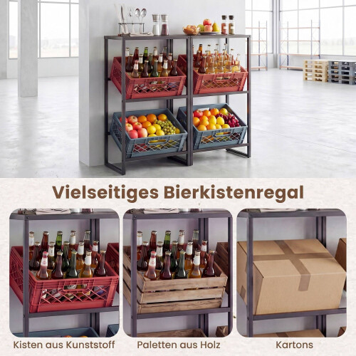 Heavy-Duty Metal Beer Storage Rack, 3-Tier, Adjustable Shelves 1