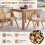 Folding Dining Chairs Set of 2, Rubber Wood, Beige Cushions 2