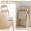 Folding Dining Chairs Set of 2, Rubber Wood, Beige Cushions 3