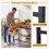 2-Tier Metal Drink Crate Rack with Wheels - Black 4