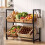 2-Tier Metal Drink Crate Rack with Wheels - Black 5