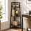 3-Tier Ladder & Corner Shelf Set, Metal Frame, Rustic Brown 4