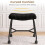 Set of 2 Black Padded Rolling Stools with Casters 3