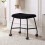 Set of 2 Black Padded Rolling Stools with Casters 5