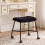 Set of 2 Black Padded Rolling Stools with Casters 8