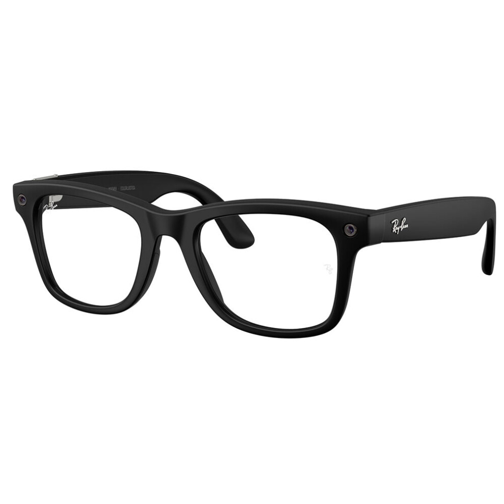 Ray-Ban Meta Gen 3 Wayfarer Large AI Glasses - Matte Black - Clear Lenses | Over 8H Battery, 6-Mic Array, Slim Frame - Clear blue-light-filtering and anti-reflective lenses with a Matte Black frame - Image 6