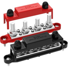 275A 12V Busbar Batterij Stroomverdeelblok Auto Audio Busbar 4 X 3/8" Aansluitingen 6 X 8 Schroeven voor Marine Zwart