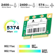 RTL8852CE WiFi 6E PCIe-Adapter 5374 Mbps Tri-Band 2.4G/5G/6GHz BT5.3 Draadloze Netwerkkaart voor Desktop-Pc'S met Windows 10 en 11