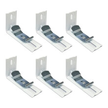 6 Stuks Verticale Jaloezie L-Beugels, 3 Inch Lengte, Verticale Jaloeziebeugelclips voor Verticale Jaloezieën met Bovenrailbreedte