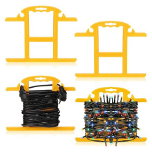 Lot de 4 Enrouleurs de Rallonge Robustes pour 30 M (100 Pi), Rangement en Forme de H, Support pour Bobines de Câble