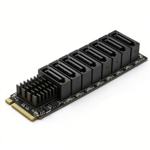 M.2 KEY-M NVME to 8 Port SATA3.0 Adapter Card YLB3118 Chip 6Gbps M.2 PCIE to Expansion Card for Server PC Computer