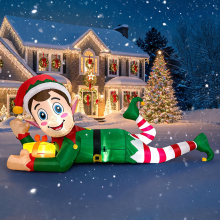 (100V-127V) 10FT Large Size Christmas Inflatable, Christmas Party Sprite, Celebration Party Decoration, Holiday Floor Decoration