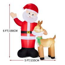 (Set A) Christmas Inflatable Decorations Santa Claus Decoration,Santa Claus, Snowman,Built-in LED Lights Inflatable Model