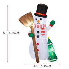 (Set B) Christmas Inflatable Decorations Santa Claus Decoration,Santa Claus, Snowman,Built-in LED Lights Inflatable Model